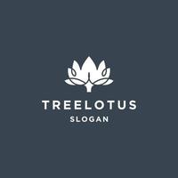 Baum Lotus Logo Symbol flache Designvorlage vektor