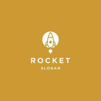 Rakete Logo Symbol flache Designvorlage vektor