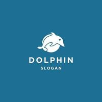 Delphin-Logo-Symbol flache Designvorlage vektor