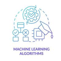 Algorithmen für maschinelles Lernen blaues Farbverlauf-Konzept-Symbol. berufliche Fähigkeit. Maschinelles Lernen Ingenieur Fähigkeit abstrakte Idee dünne Linie Illustration. isolierte Umrisszeichnung. vektor