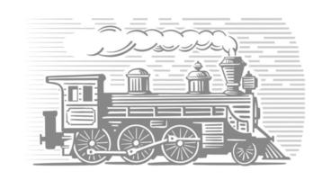 Lokomotive Zugfahrzeug. Express-Gravur vektor