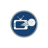 volleyboll och TV logotyp design. volleyboll TV symbol logotyp design mall illustration. vektor