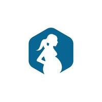 Logo der schwangeren Frau. Vorlage für Vektorsymbole für schwangere Frauen. vektor