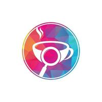 Suchen Sie nach Kaffee-Logo-Vorlagen-Design-Vektor. Kaffee-Lupe-Logo-Vorlagenvektor. vektor