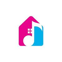 Musik-Home-Icon-Logo-Vektor. vektor