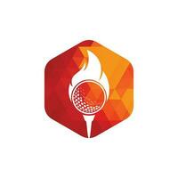 Golf-Feuer-Logo-Vorlage-Design-Vektor. Feuer- und Golfball-Logo-Design-Ikone. vektor