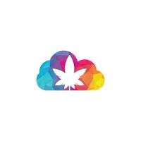 Logo-Design des Cannabis-Cloud-Konzepts. Cannabis-Blatt-Natur-Logo-Vektor-Symbol vektor