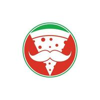 pizza mustasch logotyp design mall. herr pizza logotyp design begrepp vektor ikon.