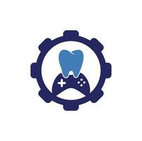 dental spel redskap form begrepp logotyp ikon design. tand och trösta vektor logotyp design.