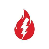 brand flamma och blixt blixt- åska bult logotyp ikon. vektor