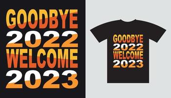 adjö 2022 Välkommen 2023 vektor