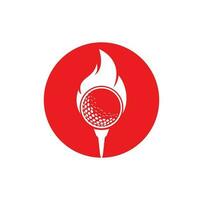 Golf-Feuer-Logo-Vorlage-Design-Vektor. Feuer- und Golfball-Logo-Design-Ikone. vektor