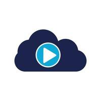 Video-Cloud-Logo-Design-Vorlage. Cloud-Play-Multimedia-Logo-Vorlage. vektor