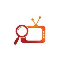 Designvektor für Kanallogovorlagen finden. Durchsuchen der Logo-Vorlagenillustration für Fernsehsender. Logo-Vektorsymbol für die TV-Sendersuche vektor
