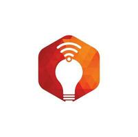 Wifi-Glühbirne Logo-Vektor-Design-Illustration. Glühbirnen-Logo-Design kombiniert mit WLAN-Symbolvektor vektor