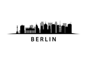 berliner skyline, landschaft der hauptstadt deutschlands, deutsches stadtbild, städtische industrielle vektorgrafik vektor
