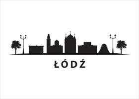 lodz horisont stad landskap i polen silhuett vektor grafisk