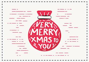 Gratis Vintage Hand Drawn Christmas Card Vector