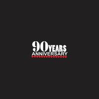 90 år årsdag firande logotyp, hand text, 90 år tecken, hälsning kort vektor