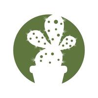 Kaktus in Blumentopf-Logo-Vektor-Illustration vektor
