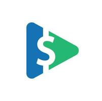 Geld-Video-Play-Logo-Template-Design. Modernes Logo-Video für Geld. vektor