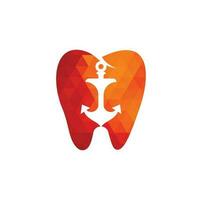 Anker Zahn Zahnarzt Logo Symbol Designvorlage. Inspiration für die Designvorlage für das zahnärztliche Logo des Ankers vektor