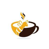 Kaffeebienen-Logo-Inspiration. Designvorlage für Cafés oder Getränke. vektor