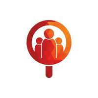 People-Finder-Logo. Lupen-Logo. Lupen- und Menschen-Logo-Design-Ikone vektor