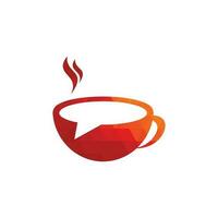 kaffe chatt vektor logotyp design. kaffe prata forum logotyp design mall.