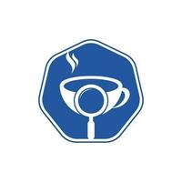 Suchen Sie nach Kaffee-Logo-Vorlagen-Design-Vektor. Kaffee-Lupe-Logo-Vorlagenvektor. vektor