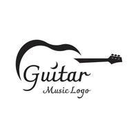 Logo-Design für einfache Gitarrenmusikinstrumente, Musik, Bands, Live-Musik und Akustik, Nachtclubs. vektor