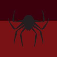 Spinnendesign auf rotem und schwarzem Hintergrund mit einigen spezifischen Elementen vektor