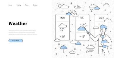 wettervorhersage-doodle-landingpage, moderator vektor