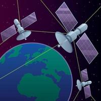 Plats satellit nätverk vektor