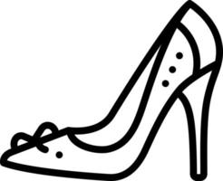 Liniensymbol für Schuhe mit hohem Absatz vektor