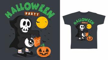 Geister-Halloween-T-Shirt-Design vektor