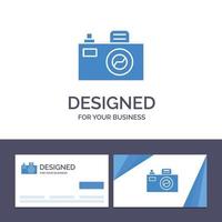 kreativ företag kort och logotyp mall kamera bild design vektor illustration