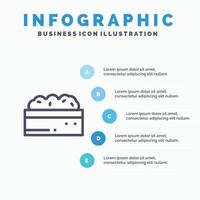 Symbol für botanische Buschgartenpflanze mit 5 Schritten Präsentation Infografiken Hintergrund vektor