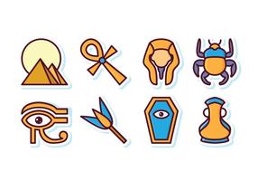 Freie Ägypten Icon Set vektor