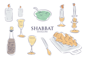 Schabbat Icons Vektor