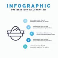Osterei Ei Feiertage Symbol Leitung mit 5 Schritten Präsentation Infografiken Hintergrund