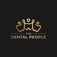 guld tand dental människor logotyp vektor