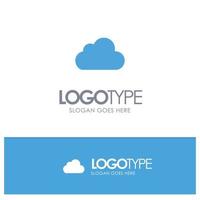 cloud-datenspeicherung wolkenblaues solides logo mit platz für tagline vektor