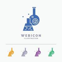 Becherglas. Labor. Prüfung. Rohr. wissenschaftliche 5-farbige Glyphen-Web-Icon-Vorlage isoliert auf Weiß. Vektor-Illustration vektor