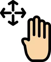 Hand Hand-Cursor hoch halten flaches Farbsymbol Vektorsymbol-Banner-Vorlage vektor