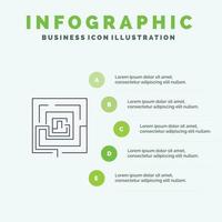 Geschäftsidee Marketing relevantes Puzzle solides Symbol Infografiken 5 Schritte Präsentationshintergrund vektor