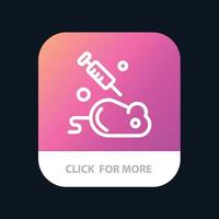 Experiment Labormaus Wissenschaft Mobile App-Schaltfläche Android- und iOS-Linienversion vektor