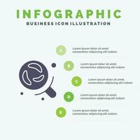 bakterie laboratorium forskning vetenskap fast ikon infographics 5 steg presentation bakgrund vektor