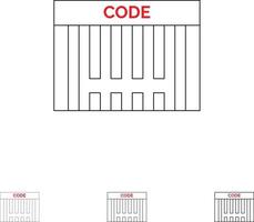 barcode barcode einkaufen fett und dünne schwarze linie symbolsatz vektor