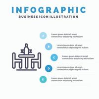 avtal konferens debatt diplomati möte linje ikon med 5 steg presentation infographics backg vektor